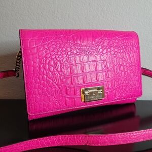Kate Spade Pink  Orchard Valley Fiona Croc  Shoulder Bag